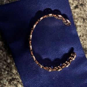 Gold Enamel Cuff Bracelet